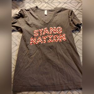 Gray stang nation graphic tee